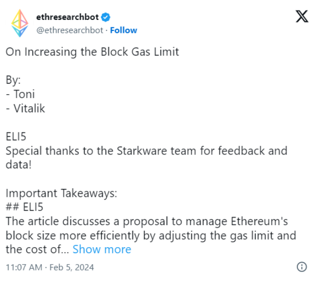 Ethresearchbot on X&nbsp;