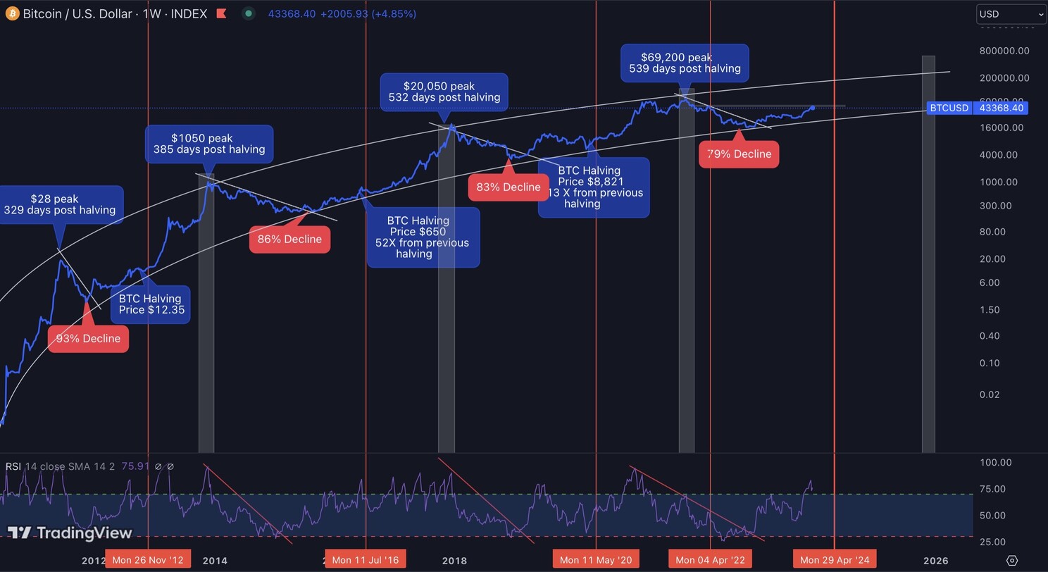 Bitcoin Weekly Log Chart